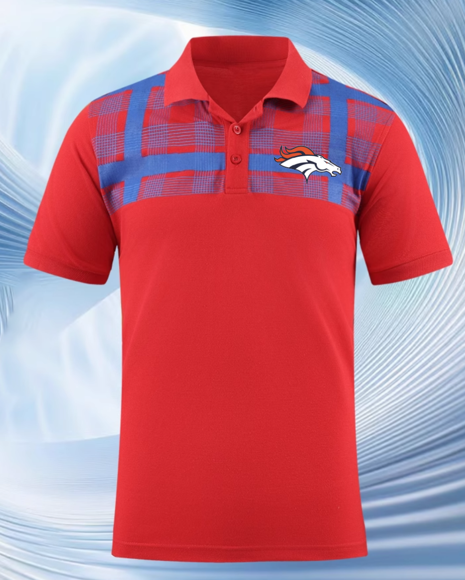 Denver Broncos red Men 2025 NFL polo T shirt